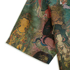 Dunhuang Mythology cotton Hawaiian shirt flat lay showing full mural design