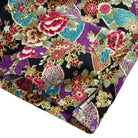 Elegant Peony shirt fabric texture and hand-painted print close-up