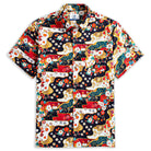 Fireworks Bloom Ukiyo-e shirt - Japanese hand-painted fireworks print detail by OROMEN