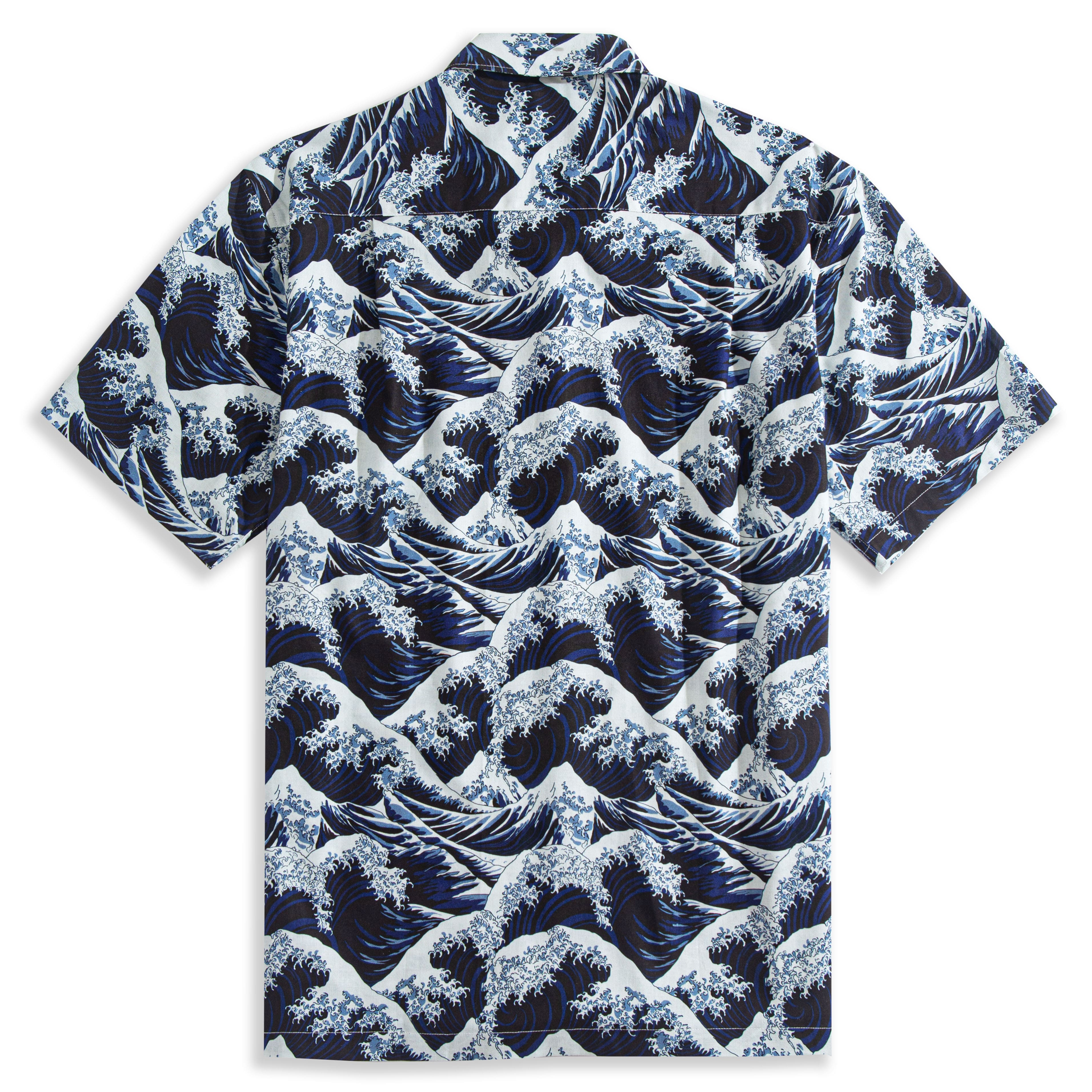 Folded Great Wave Hokusai Aloha shirt - wearable Japanese art masterpiece