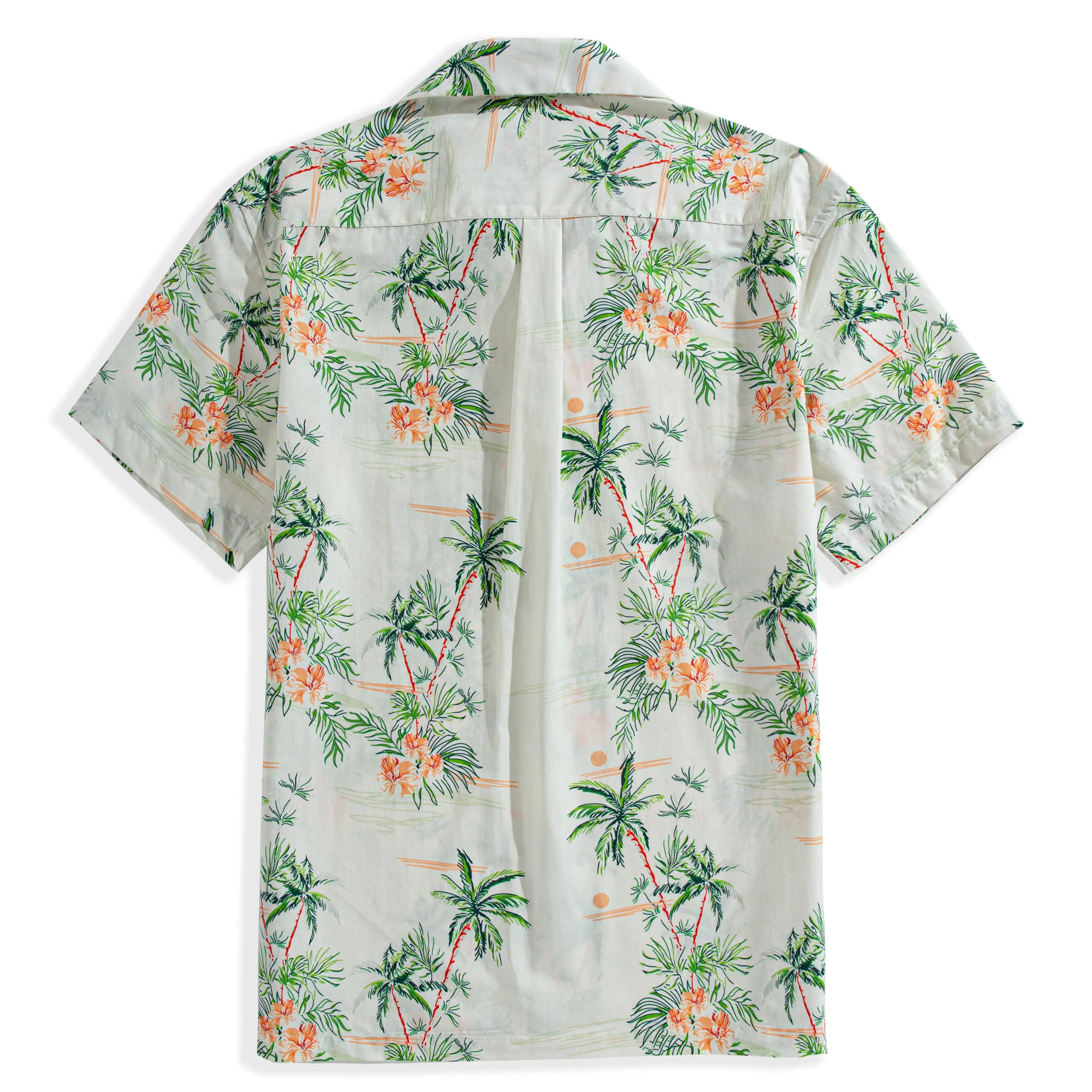 Folded view of Elegant coconut tree shirt - premium Lyocell-Cotton blend