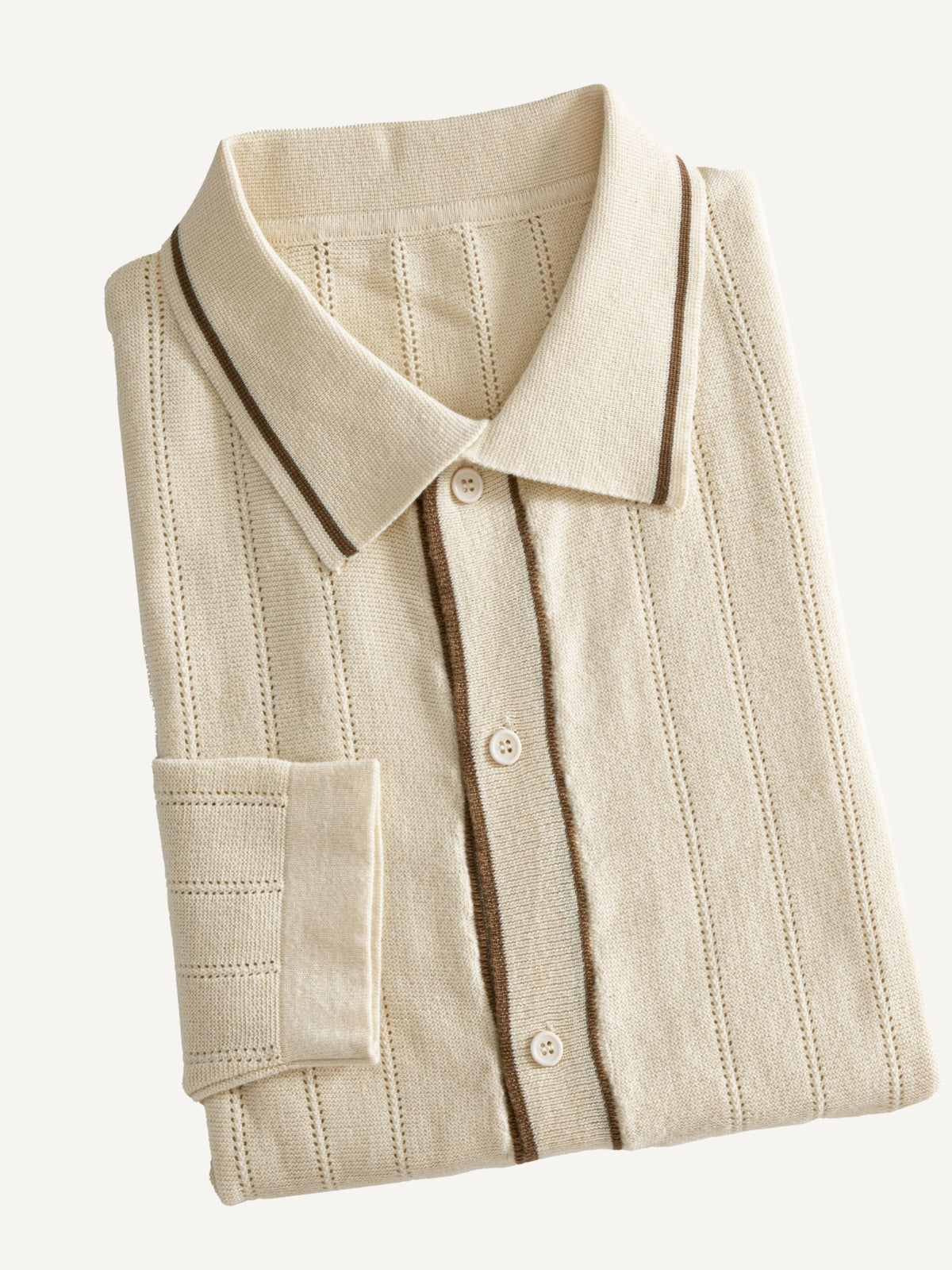 Folded view of OROMEN Contrast Tipped Knit Sweater
