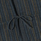 Front View Wearing - Reversible Striped Kimono Japanese Coat Styling