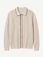 Front flat lay view of OROMEN Contrast Tipped Knit Sweater