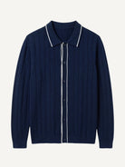 Front flat lay view of OROMEN Contrast Tipped Knitted Sweater