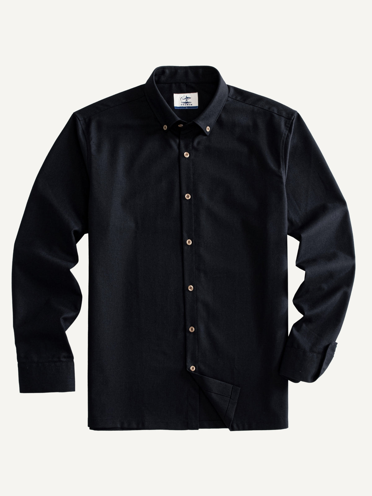 Front flat lay view of OROMEN Ink Wash Cotton-Linen Shirt