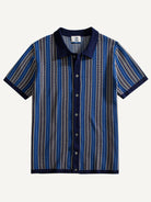 Front flat lay view of OROMEN Savile Herringbone Knit Shirt