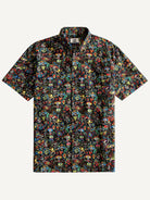 Front flat lay view of OROMEN Sugar Skulls Day of the Dead short-sleeve shirt