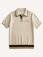 Front flat lay view of OROMEN Toasted Trim Knit Polo
