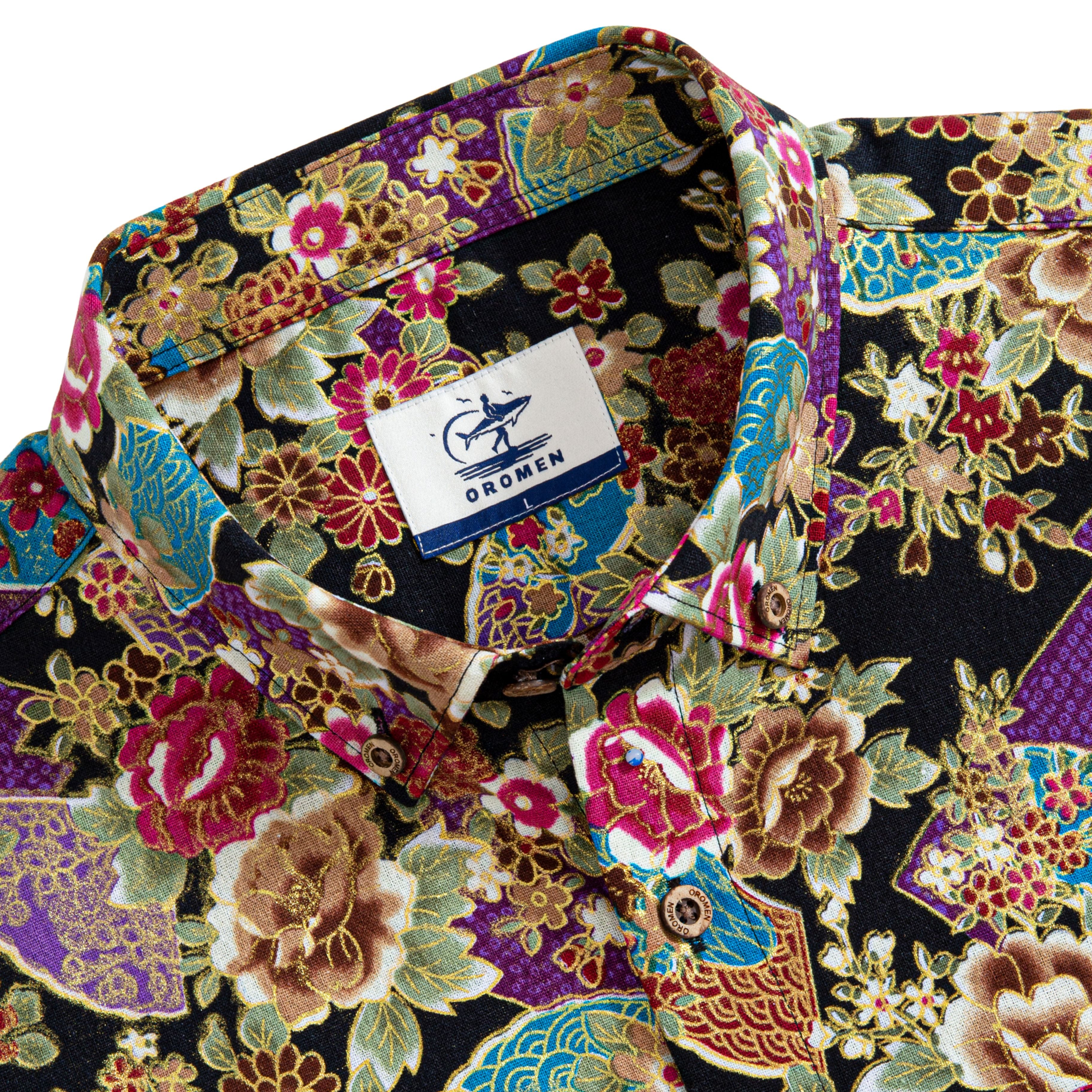 Front view of Elegant Peony shirt featuring hand-painted peony design