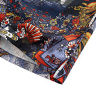 Full front view of Warrior Hawaiian shirt with button-down collar