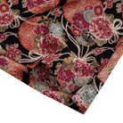 Full length view of black chrysanthemums Ukiyo-e print shirt by OROMEN