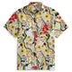 Germination botanical print shirt in white - Japanese-inspired Lyocell linen blend by OROMEN