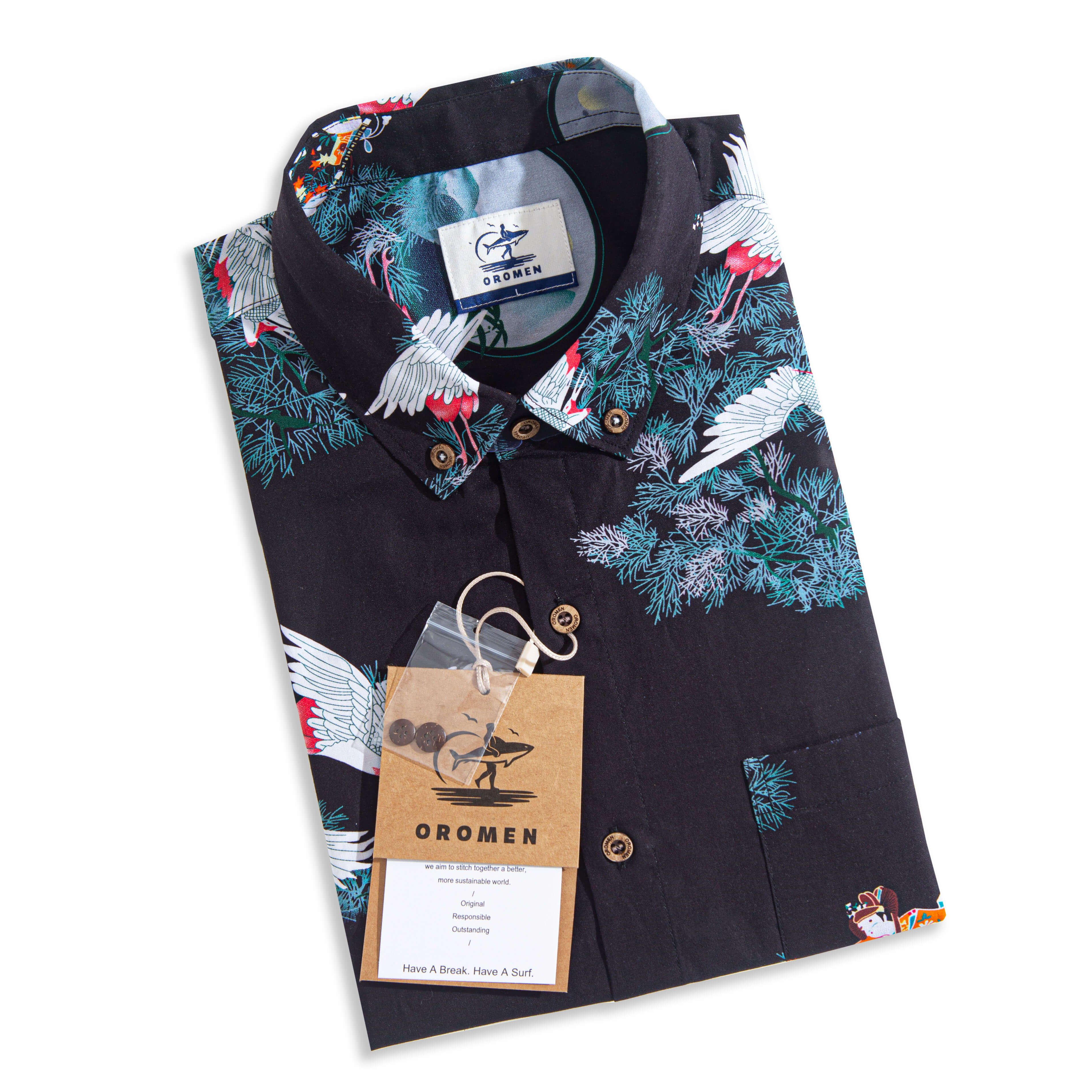 Gratitude Of A Thousand Cranes Shirt Folded View - Premium Japanese Cotton Craftsmanship