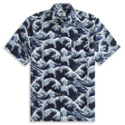 Great Wave off Kanagawa Hokusai Ukiyo-e shirt - OROMEN Japanese cotton Aloha