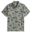 Grey Hawaiian shirt with ocean creatures print - front view