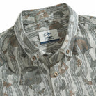 Grey aloha shirt with marine life print - casual styling view