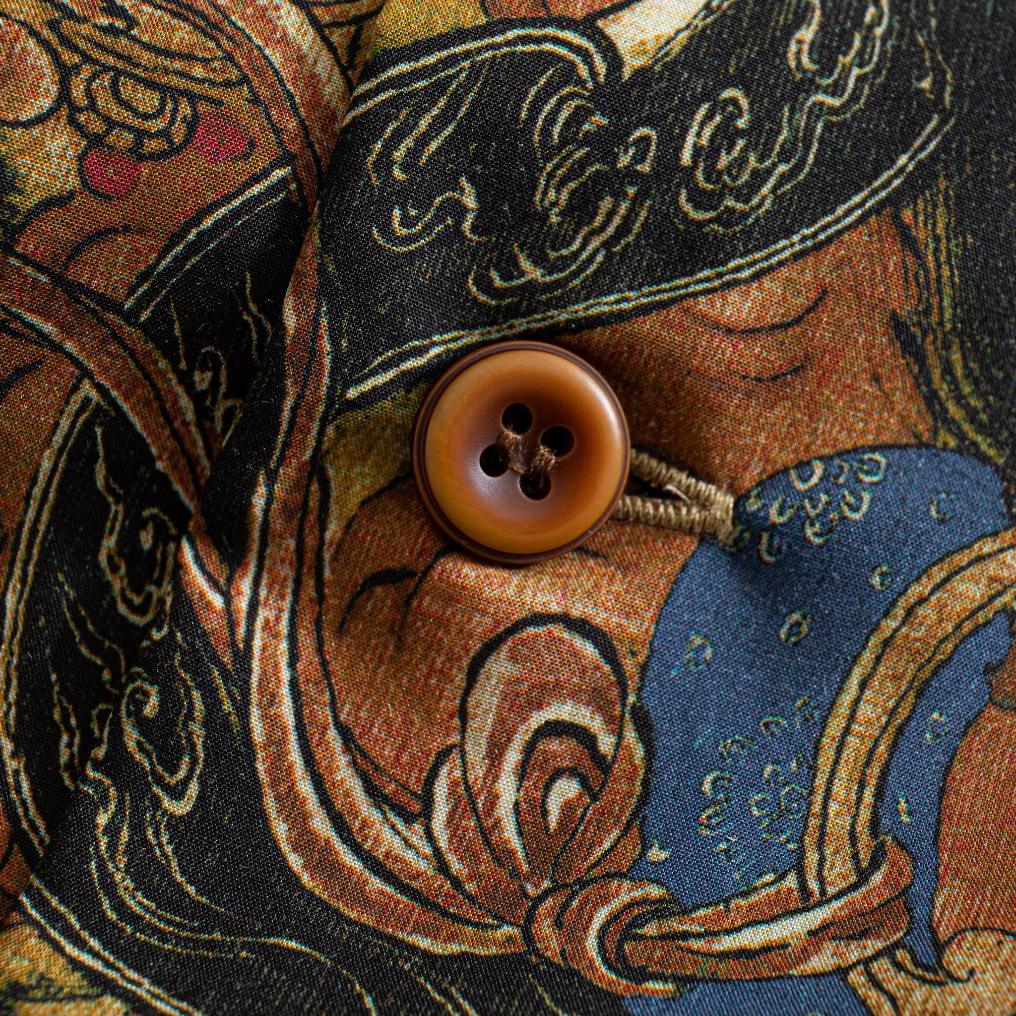 Guardian Deities Buddhist Mural Print Close-up