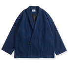 Indigo Kimono Haori Jacket - Handmade Japanese Cotton Cardigan with Traditional Dyeing