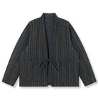 Japanese Reversible Kimono Coat - Striped Design Both Sides Wearable