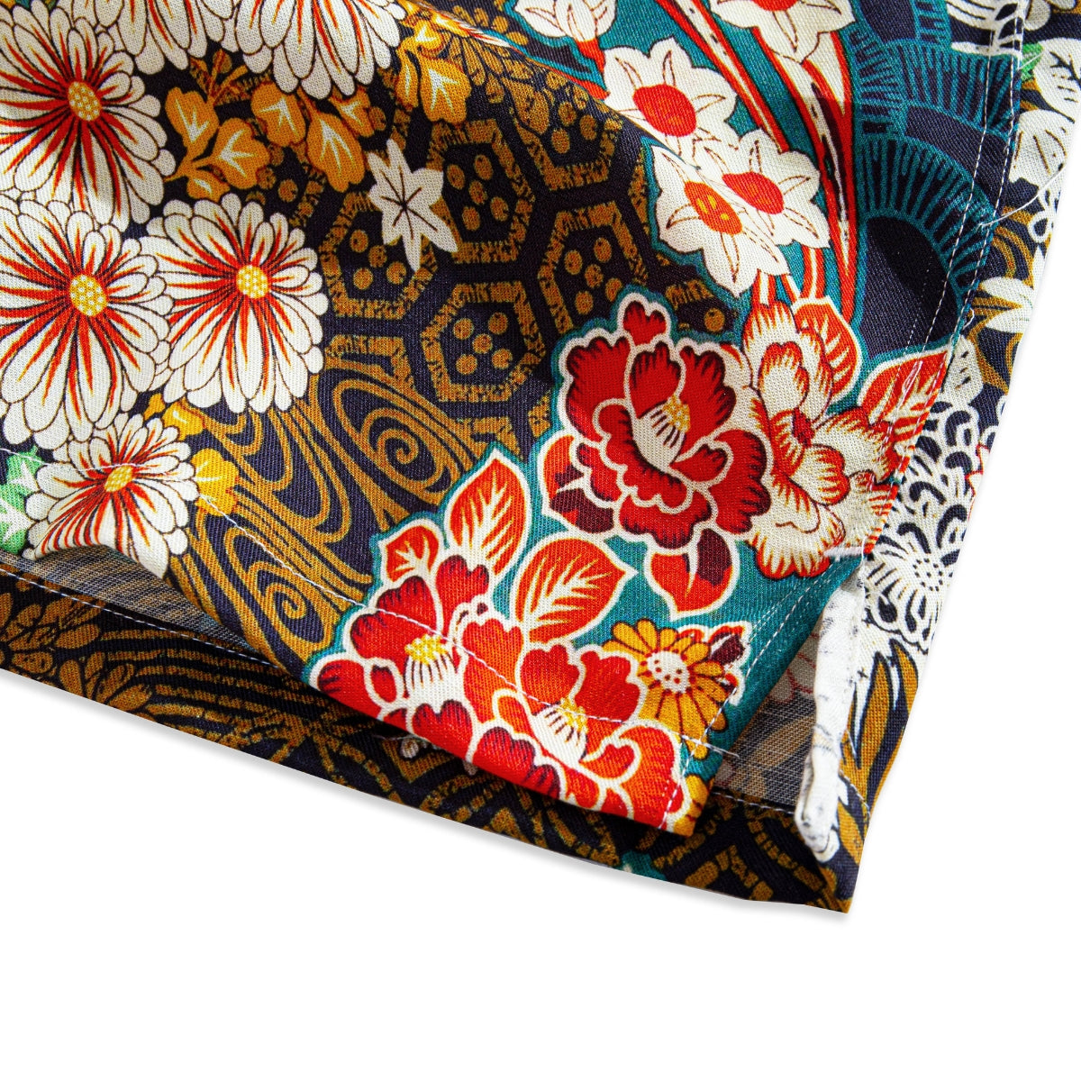 Japanese botanical garden aloha shirt lifestyle shot