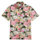 Japanese peony and chrysanthemum ukiyo-e cotton shirt front view