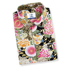Japanese ukiyo-e shirt back view with peony pattern