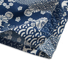 Japanese ukiyoe aloha shirt collar and button detail