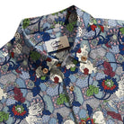 Lotus Flower Hawaiian shirt button-down collar with natural coconut buttons detail