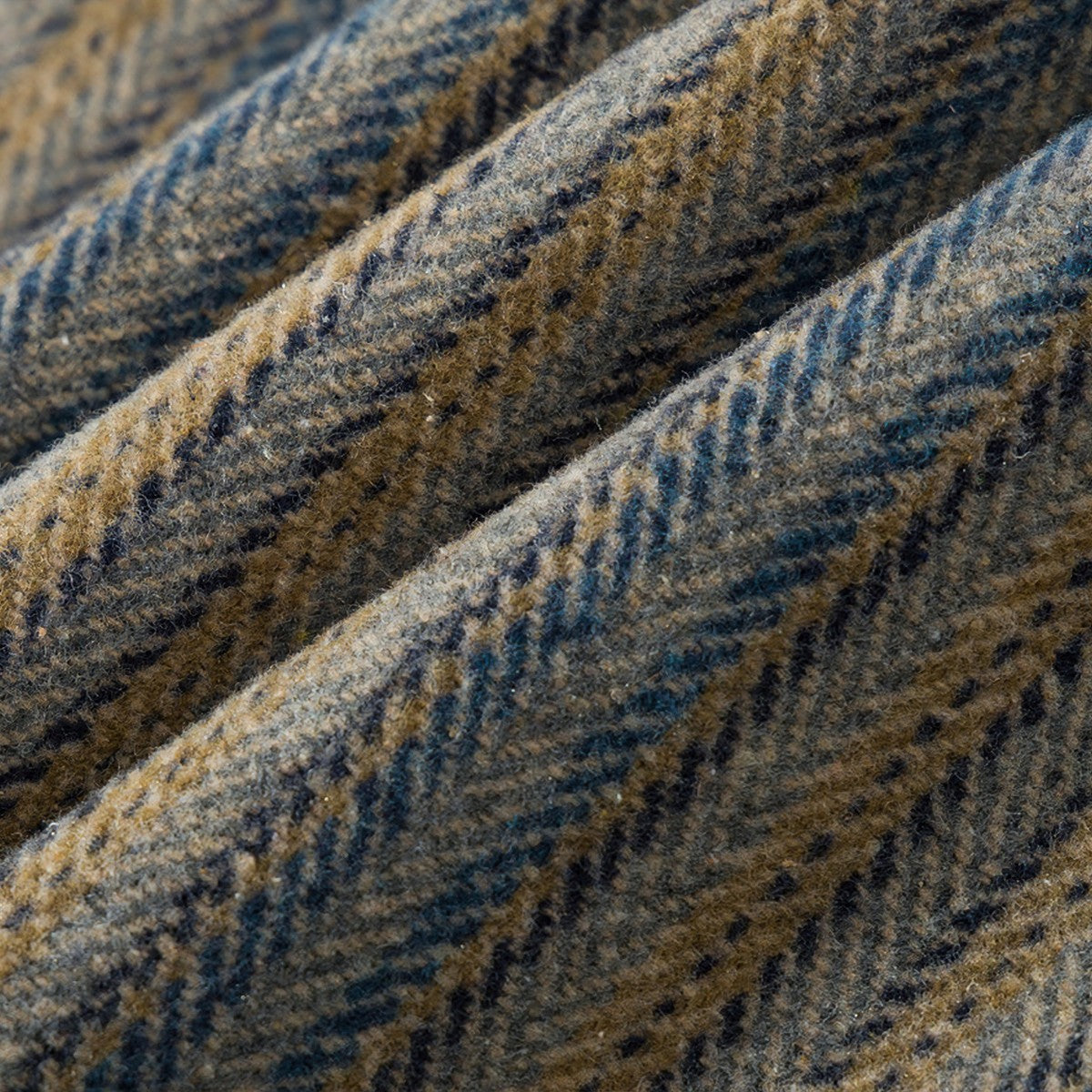 Macro detail of OROMEN KIMONO020 striped cotton fabric, yellow and contrast woven threads, surface texture, Japanese craftsmanship
