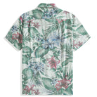 Midsummer green linen aloha shirt - summer vacation resort wear essential
