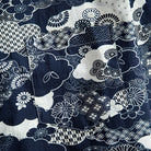 Model wearing OROMEN Seigaiha Asanoha Sakura Japanese pattern shirt – back styling
