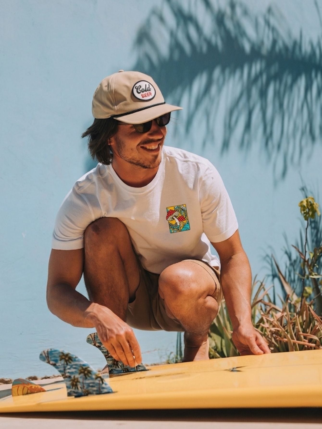 Model wearing - OROMEN Wild Mushroom Embroidered T-shirt