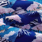 Model wearing Snow-capped Peaks of Mount Fuji aloha shirt with button-down collar
