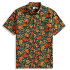 Mojito floral aloha shirt red - William Morris inspired botanical print Tencel cotton