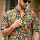 Mojito shirt model detail - vintage floral botanical print design