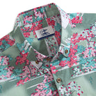 Mt. Fuji Cherry Blossom Aloha Shirt Green - Traditional Japanese Landscape Art