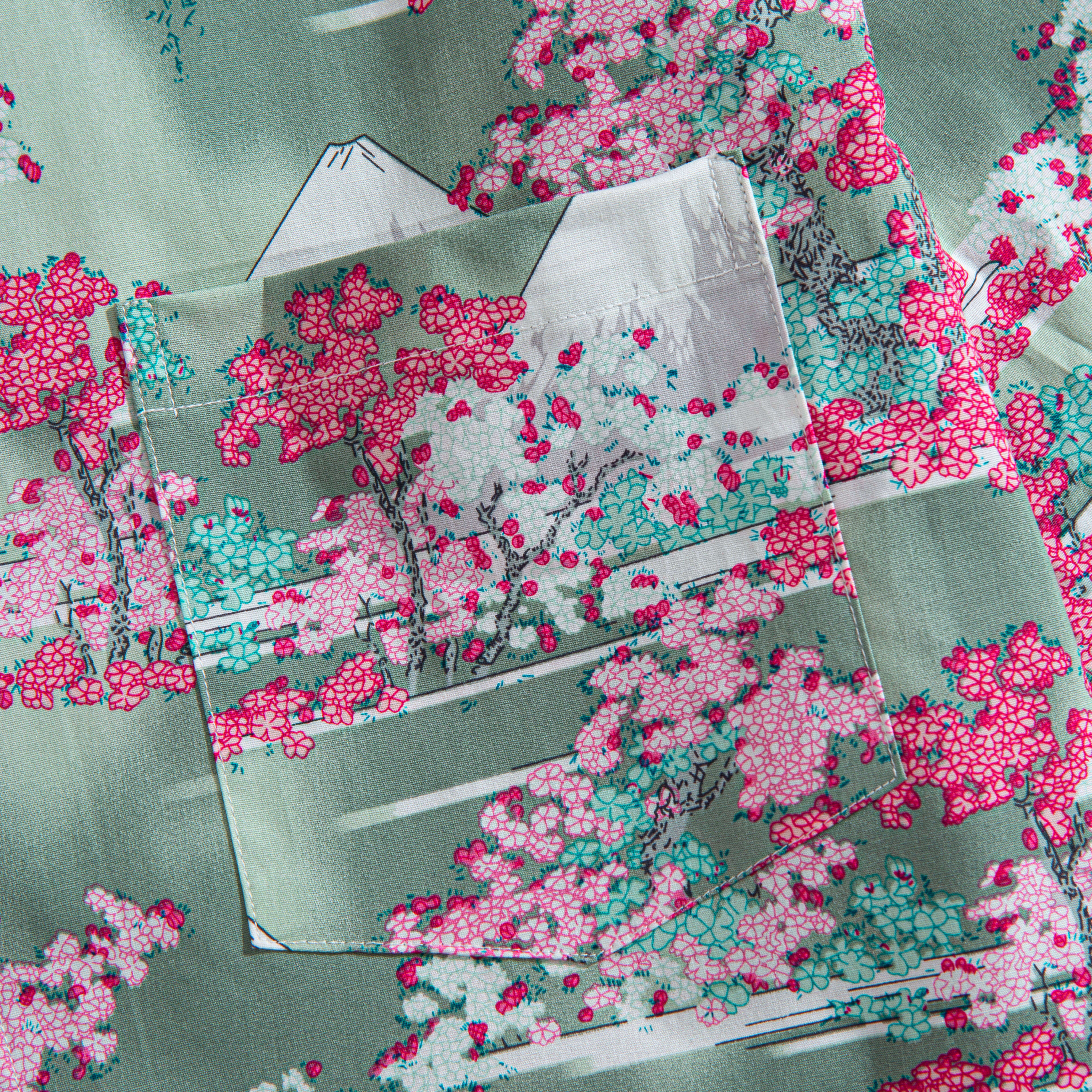 theoryブラウス★sakura OROMEN | Elegance of Sakura Aloha Shirt | 100% Cotton Japanese