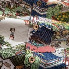 Natural coconut buttons on Oriental-inspired aloha shirt