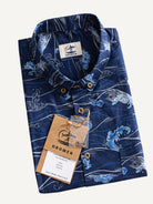 Neatly folded presentation of OROMEN Hokusai Kairin Shirt