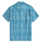 OROMEN Acanthus Leaves Aloha Shirt in Blue – Back View