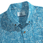 OROMEN Acanthus Leaves Aloha Shirt in Blue –  Button-down Collar