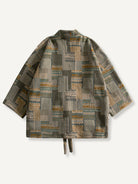 OROMEN Architectural Mosaic Haori Kimono, back flat lay