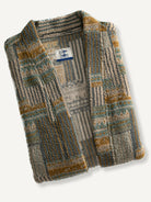 OROMEN Architectural Mosaic Haori Kimono, folded flat lay