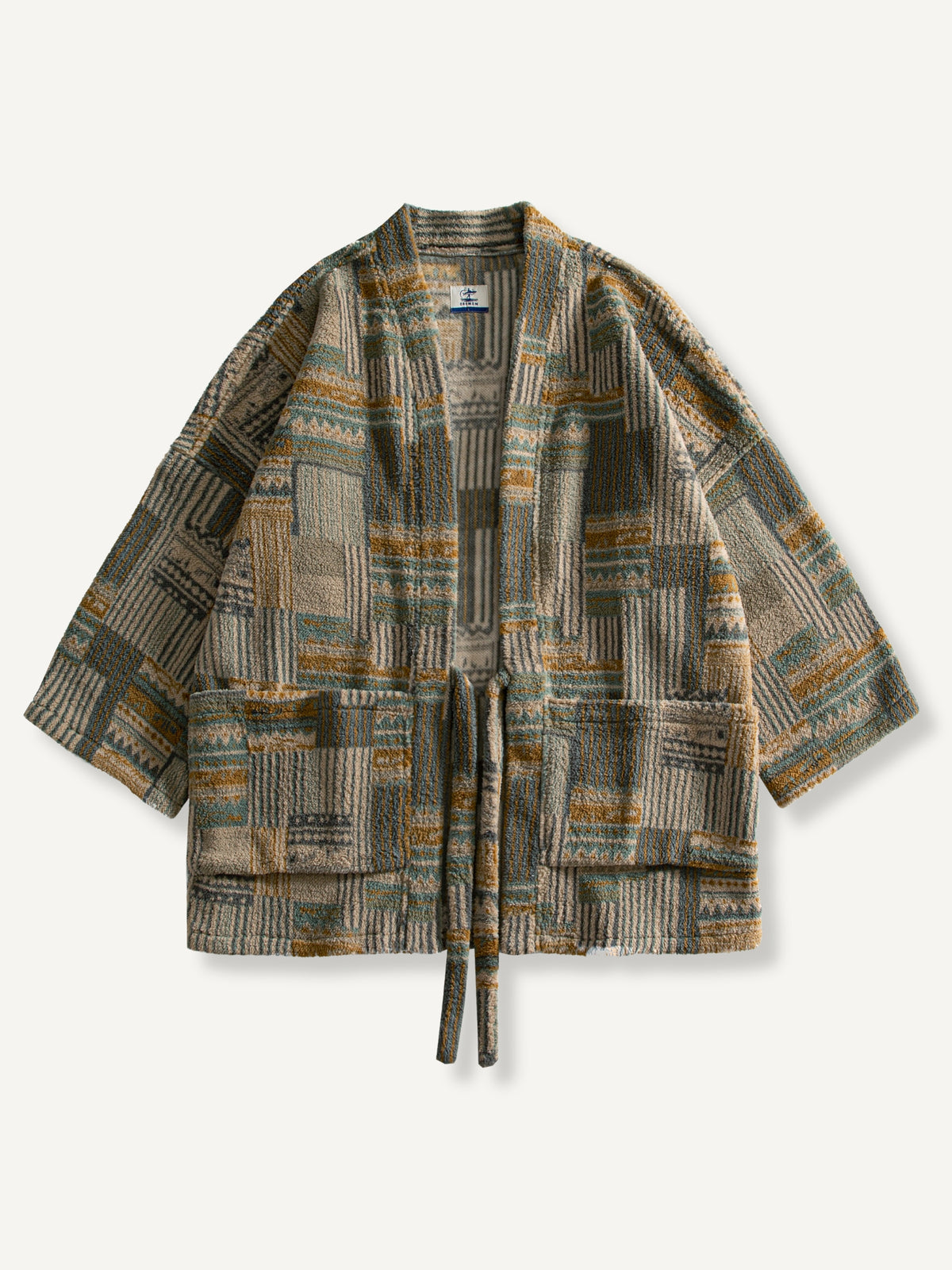 OROMEN Architectural Mosaic Haori Kimono, front flat lay