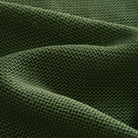 OROMEN Army Green 100% Polyester Ice Silk Knit Fabric — Close-Up Texture Detail Showing Lightweight Breathable Weave