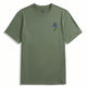 OROMEN Army Green Floral Embroidery T-Shirt – Front View