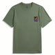 OROMEN Army Green Psychedelic Mushroom Embroidery T-Shirt – Front View