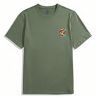 OROMEN Army Green Wild Mushroom Embroidery T-Shirt – Front View
