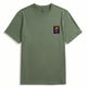 OROMEN Army Green "Let's Take A Trip" Mushroom Embroidery T-Shirt – Front View